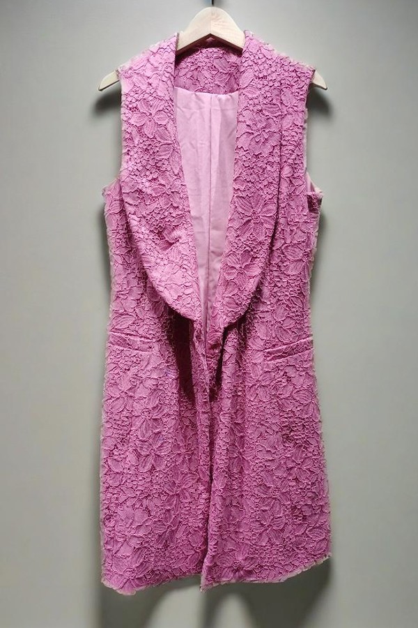a purple patterned coat